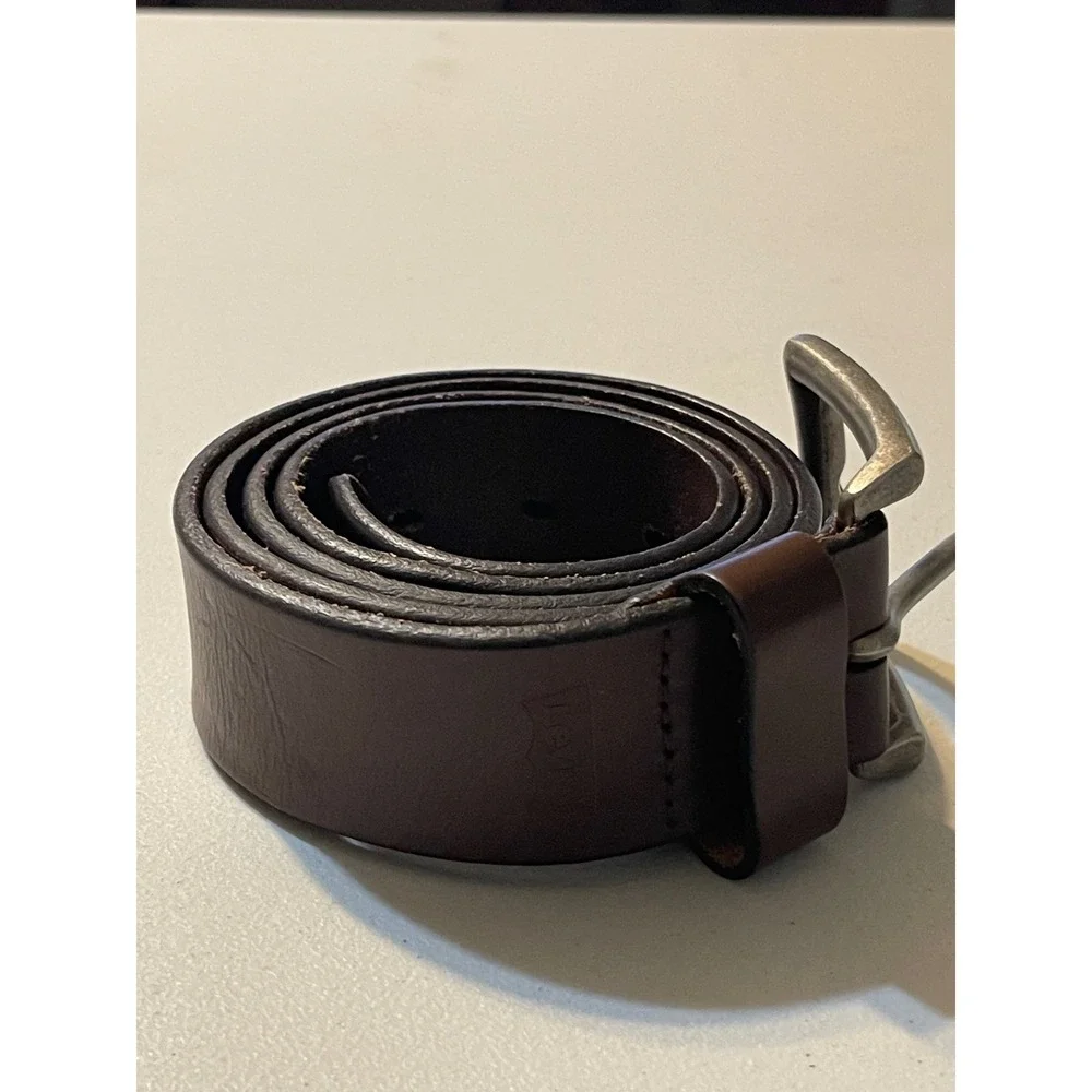 Levi's‎ Leather Belt Women L 38-40 Brown Silver Buckle Casual Accessory